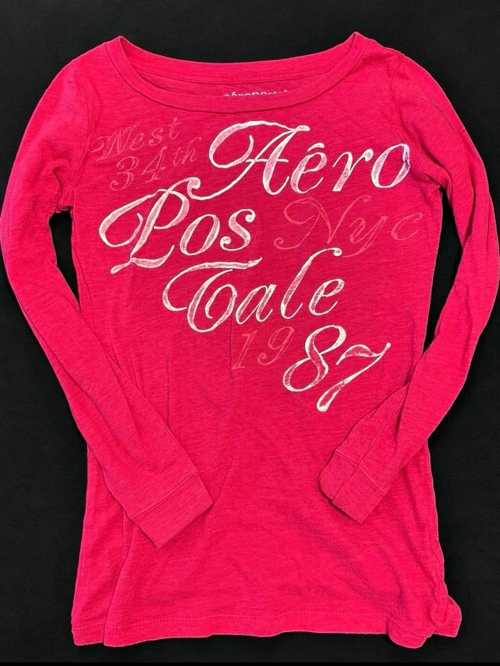 Vintage y2k aéropostale Long Sleeve Graphic Tee in Pink Size XS Like New